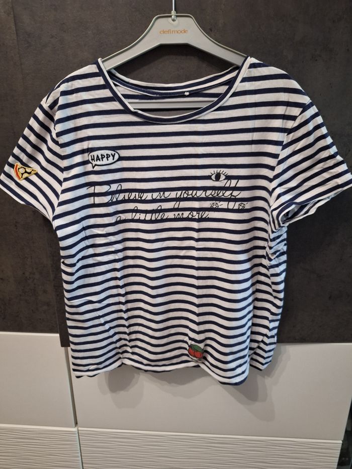 T-shirt manches courtes marinière