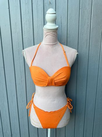 Maillot de bain bikini 2 pièces orange nacré
