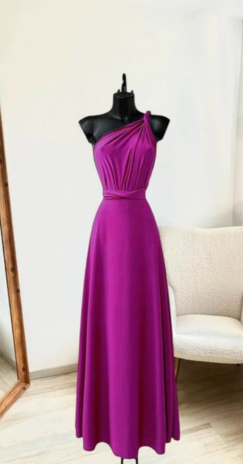 Robe longue dos nu mauve pour soirées estivales fabriquée en France