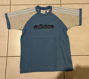 Tee shirt Adidas bleu et gris 10 ans