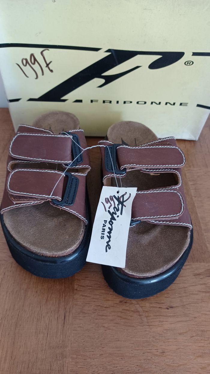 Mules compensées neuves Vintage 37