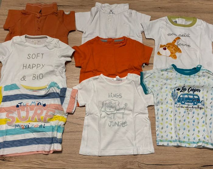 Lot 4 T-shirts et 2 polos manches courtes 3 mois