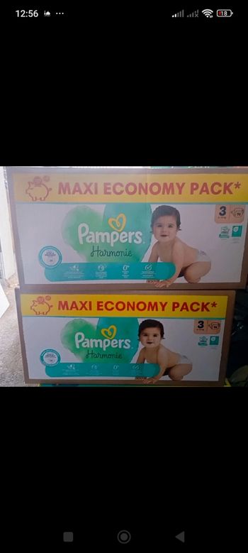 2 carton Pampers harmonie neuf taille 3