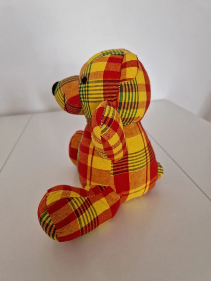 Peluche nounours à carreaux - photo numéro 3