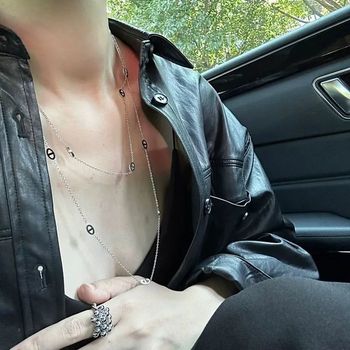 Collier long nez de cochon acier inoxydable tendance