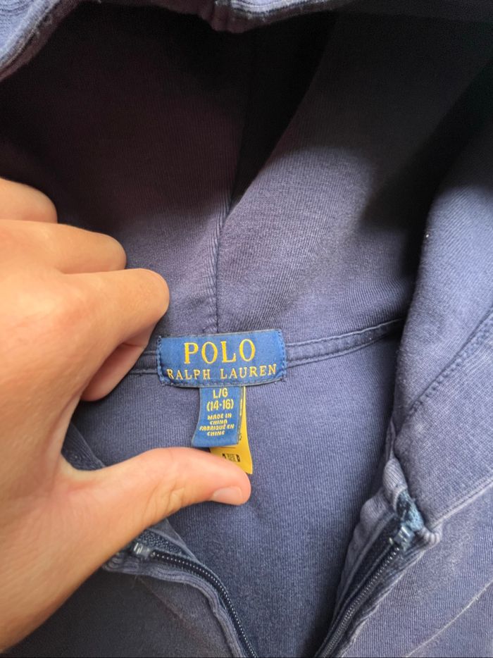 Sweat Ralph Lauren zippé bleu 🔵, à capuche - photo numéro 5