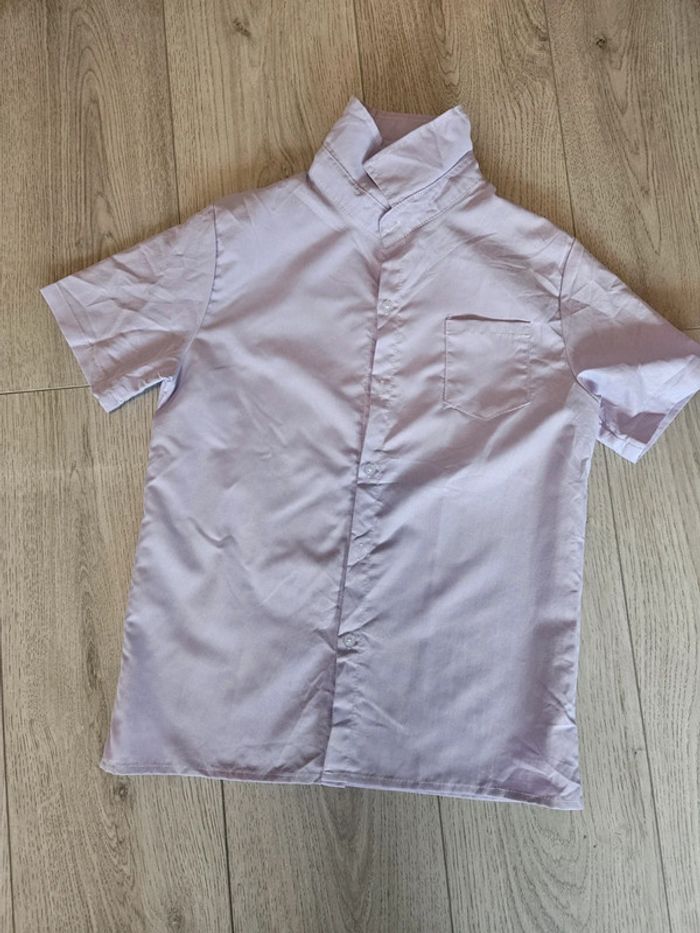 Chemise manches courtes shein 11/12 ans mauve clair
