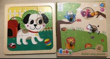 Lot 2 puzzles en bois bébé