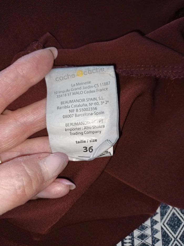 Robe bordeaux légère manche longue - photo numéro 5