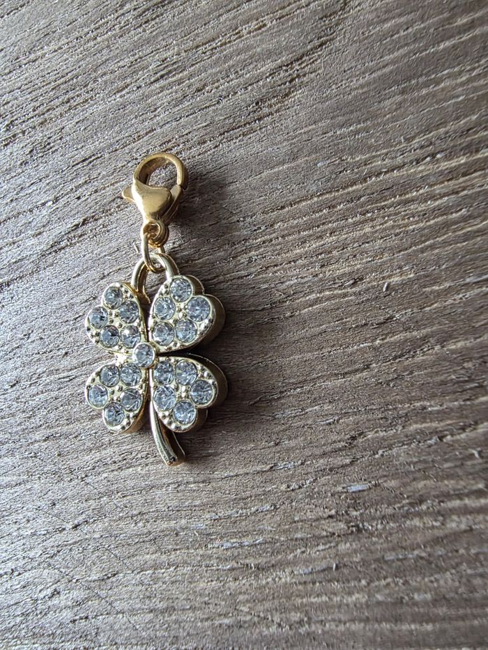 Charms Trèfle ' Zircom - Doré - photo numéro 2
