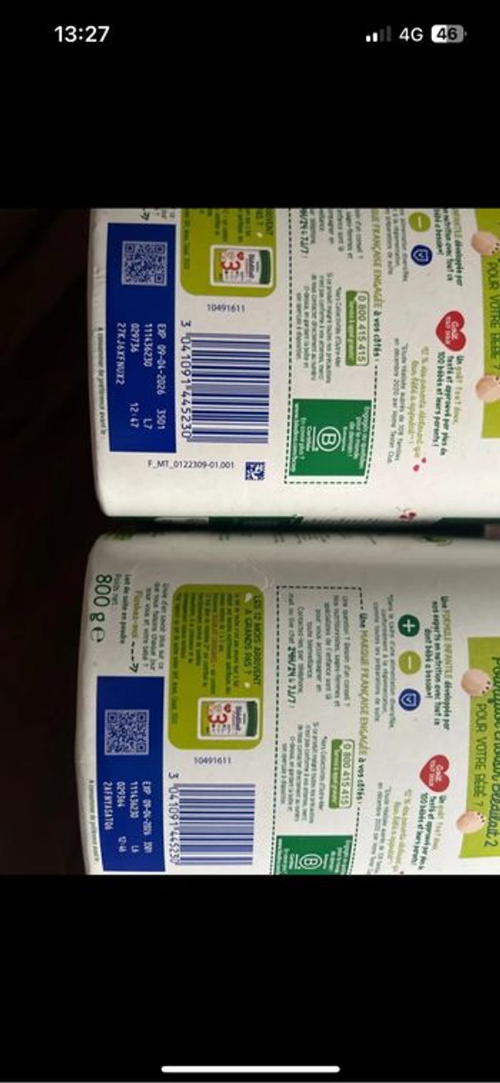 Lait pour bébé. 2 eme âge