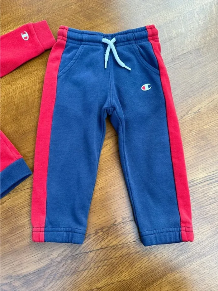 Ensemble jogging + veste Champion 9 mois bleu et rouge - photo numéro 4