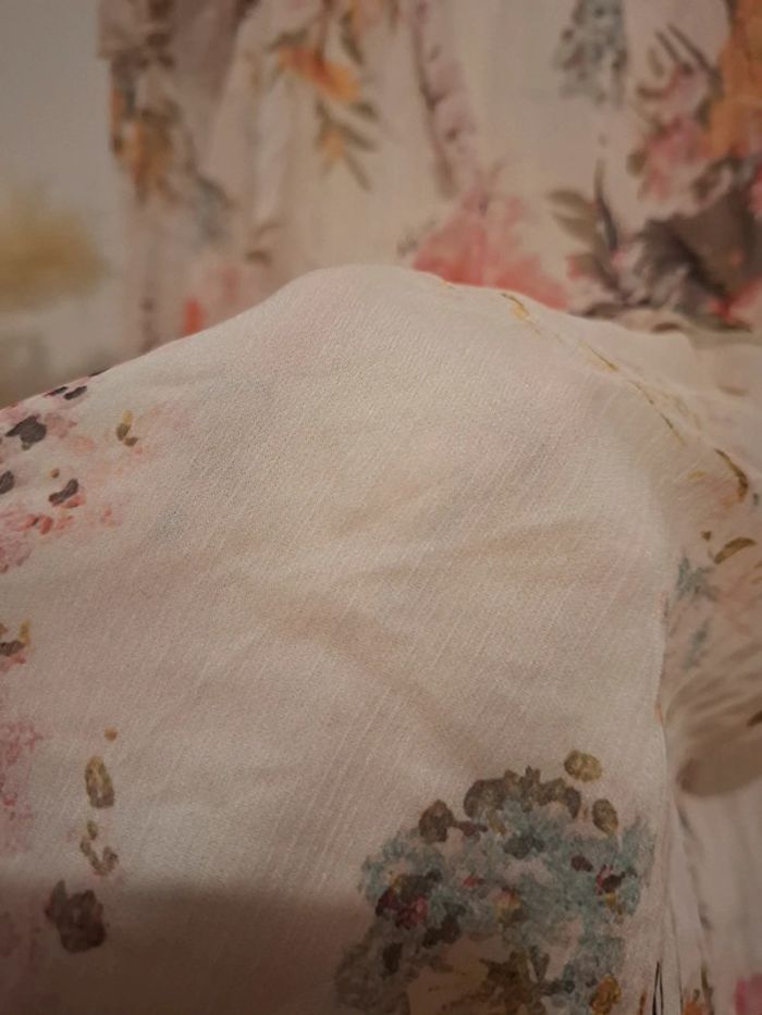 Robe longue rose pâle Fleurie volantée Golden Days taille S 36 - photo numéro 6