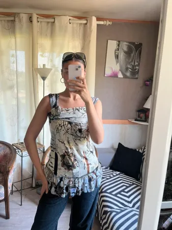 Top grunge bohème champêtre y2k 2000yer cargo