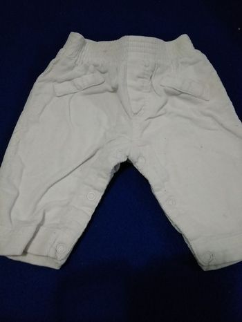 Pantalon velours blanc bébé garçon 3 mois