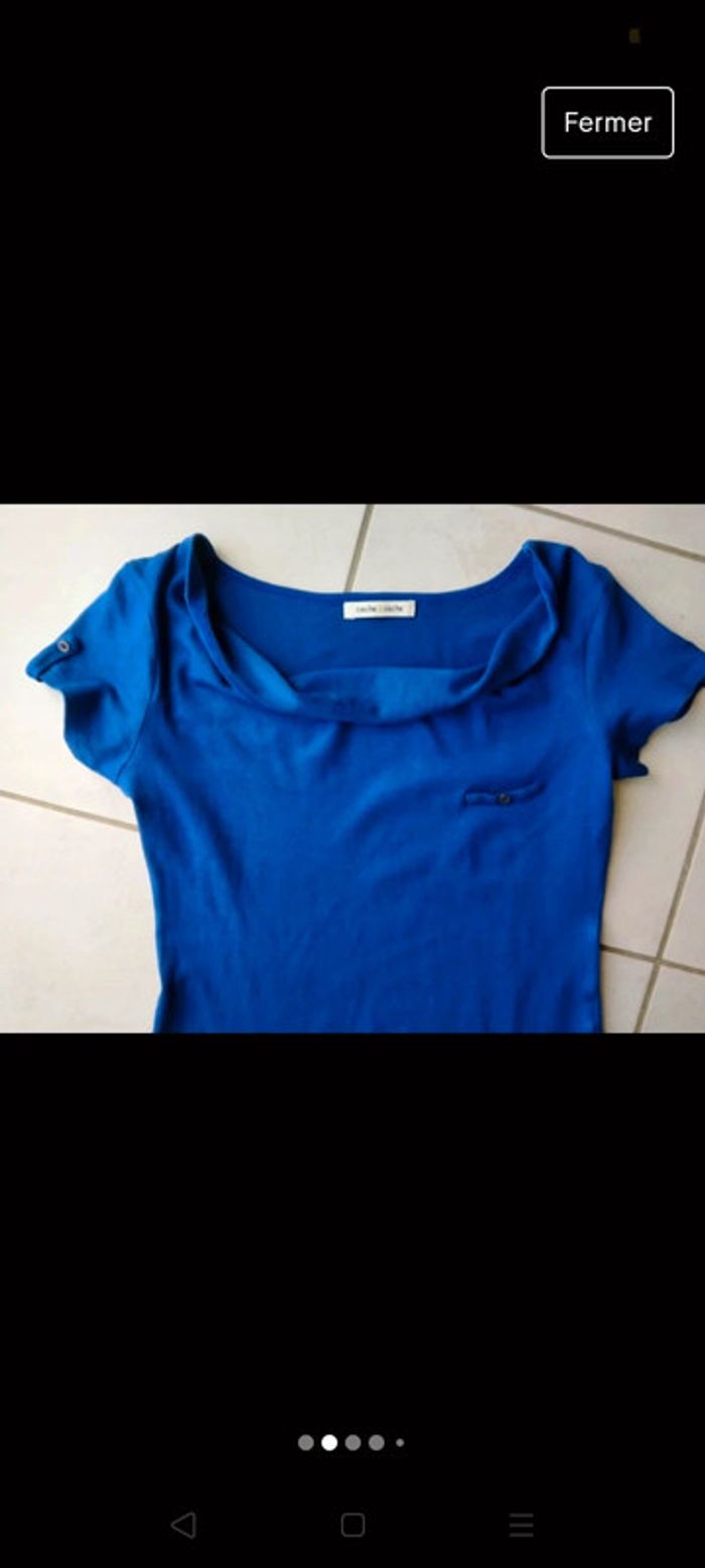 Robe bleue. Moulante. Cache cache.
Taille 38 - photo numéro 2