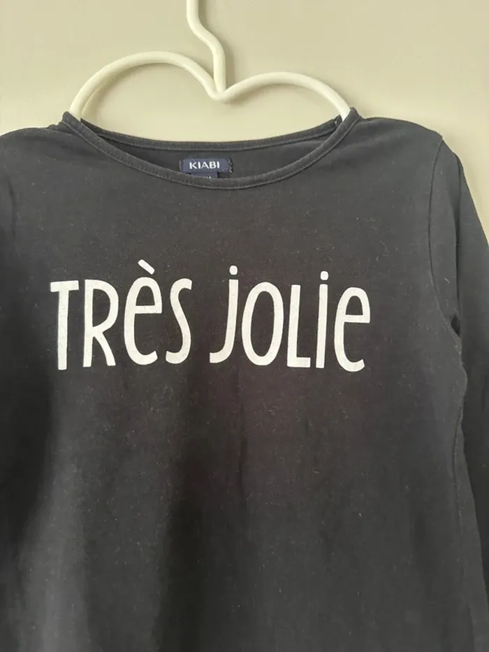 👚 t-shirt manche longue - bébé fille - 24 mois - kiabi- très bon état - photo numéro 2