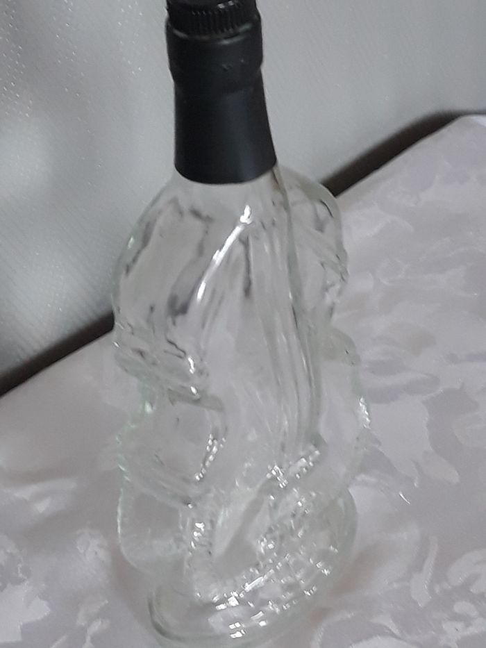 Faby27800 Bouteille carafe représentant un violon En verre transparent - photo numéro 3