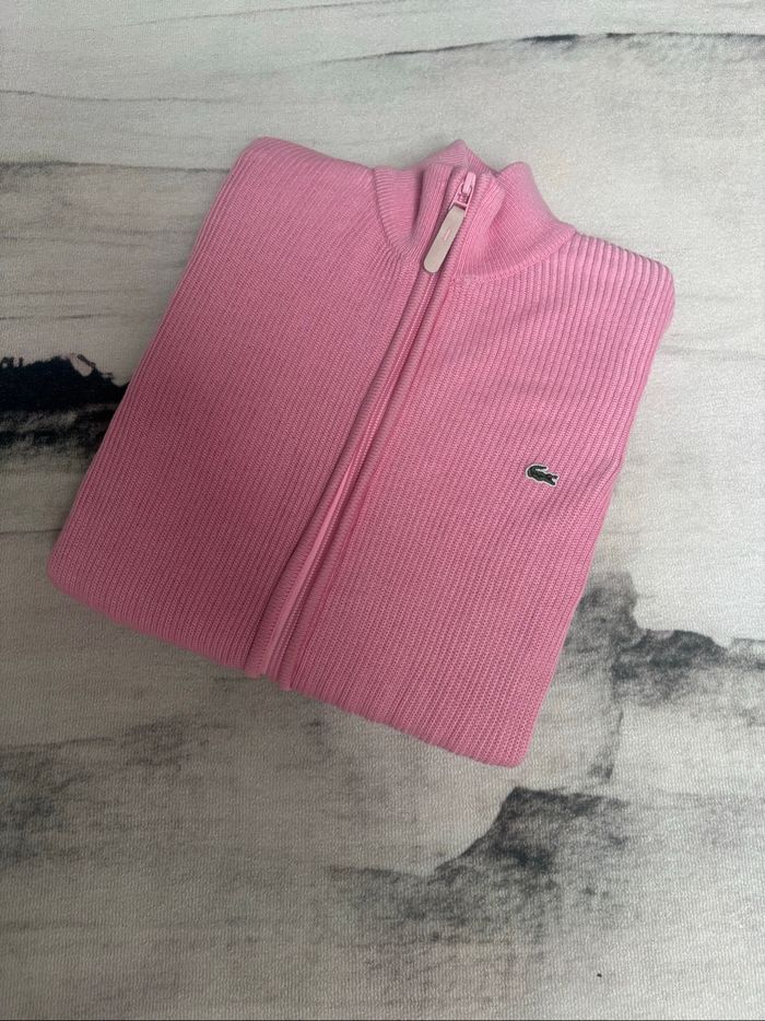 Gilet/veste torsadé zippé Lacoste  rose taille S