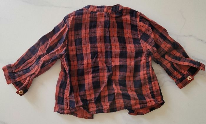 Chemise à carreaux rouge et noire Bout'Chou 6 mois - photo numéro 3