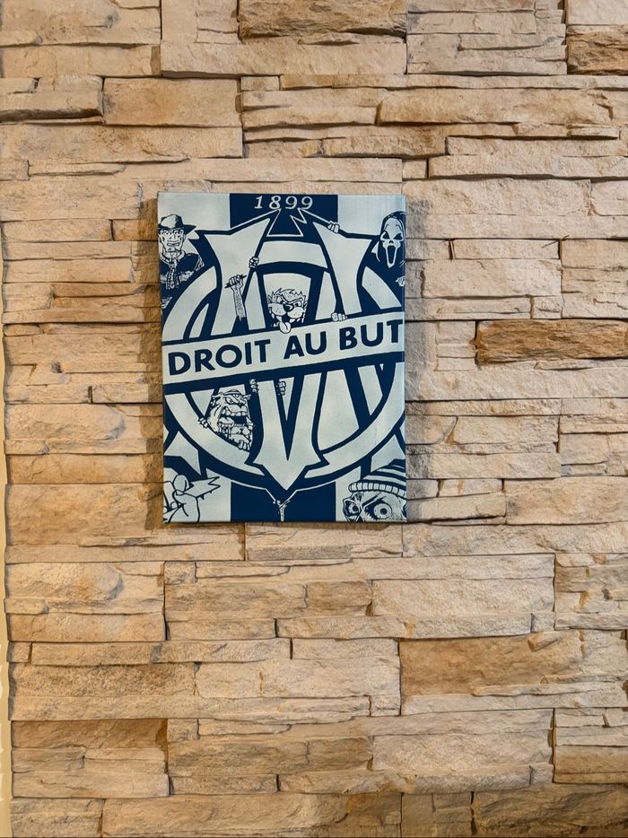 Tableau OM “Droit au but” version cartoon en toile 30x40cm - photo numéro 4