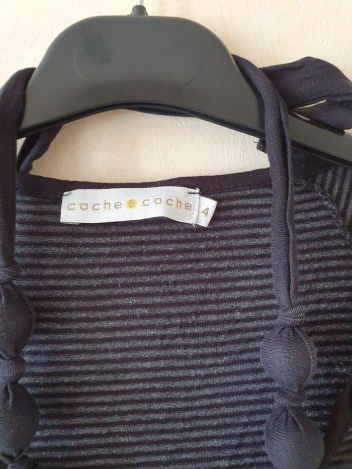 T-shirt rayé avec collier integré - photo numéro 2