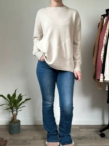 Made in Italy Pull beige col rond – Taille unique – Très bon état