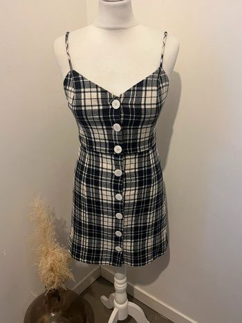 Robe à bretelles à carreaux Zara XS