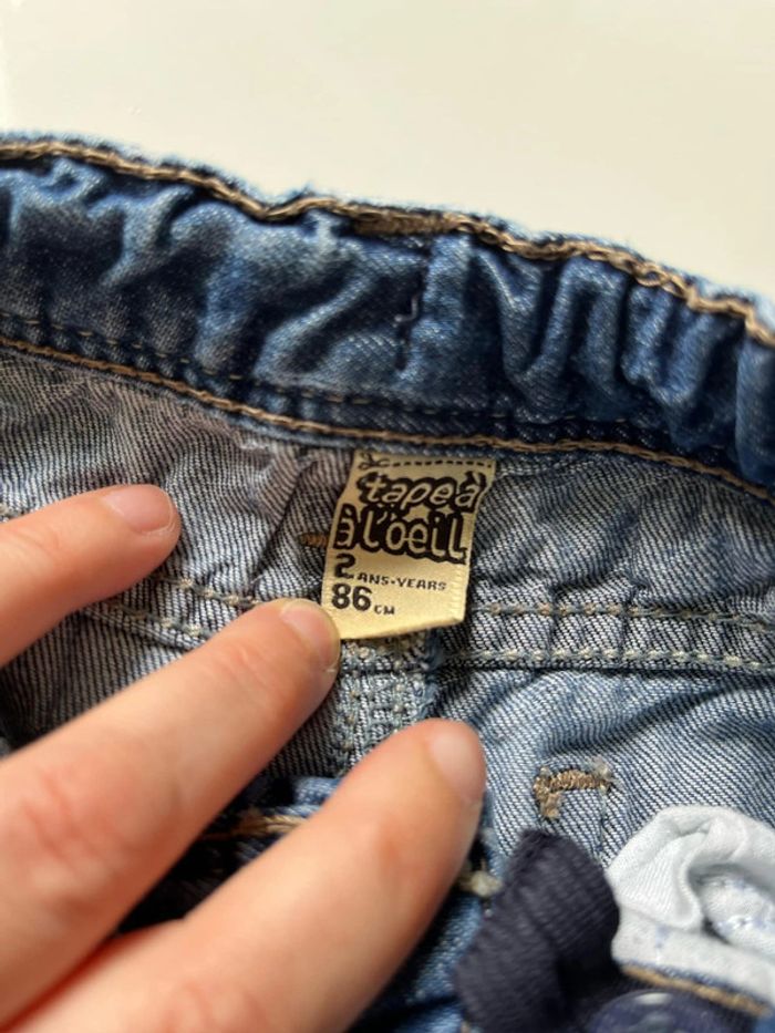 Short en jean garçon 24 mois tao - photo numéro 5
