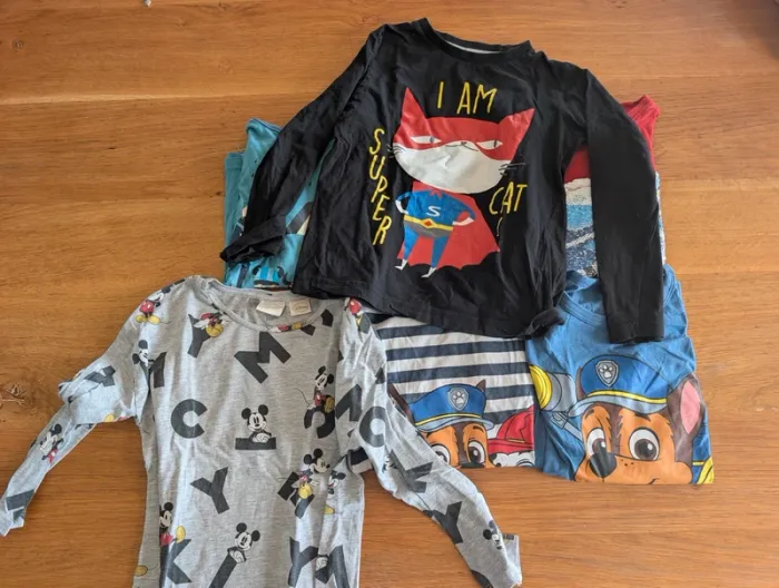 Lot 6 tee-shirts manches longues 6 ans pat patrouille, mickey - photo numéro 2