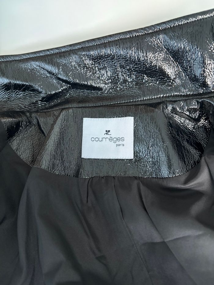 Veste Courrèges iconique en vinyle noir – Taille L (convient à un 38) - photo numéro 7