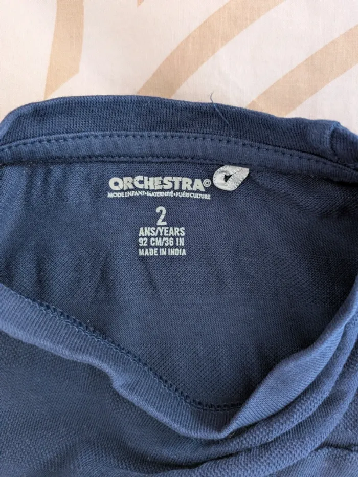 T-shirt Orchestra Bleu Marine Matière Éponge - 2 Ans (92 cm) - Palmier - photo numéro 3