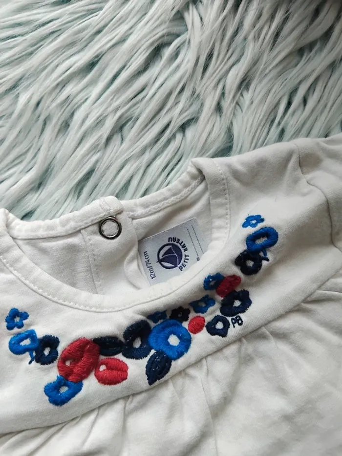 🐦 ensemble fille 12 mois fleuri 100% coton - photo numéro 3