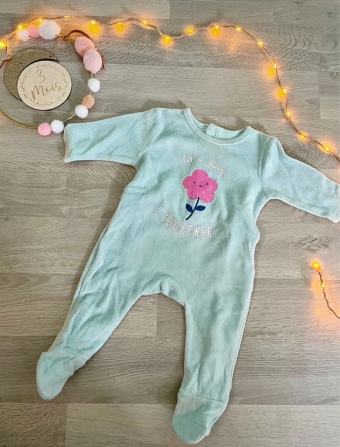 Lot de 5 pyjamas velours filles - 3 mois - photo numéro 4