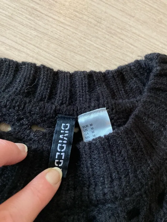 Pull en maille ajourée noir H&M - photo numéro 4
