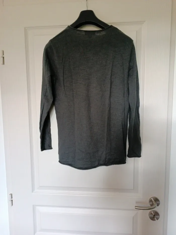 Tee-shirt manches longues homme slim fit  gris Smog - photo numéro 3