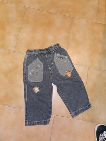 Jean taille élastique 12 mois gris foncé