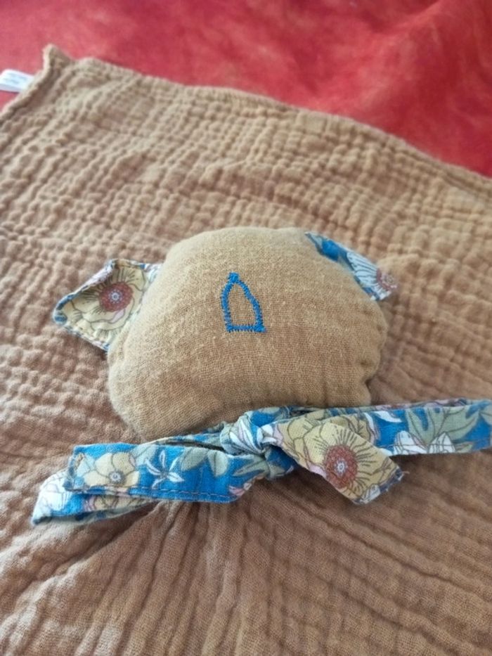 Doudou ours lapin chien gaz de coton bychrisatelier - photo numéro 3