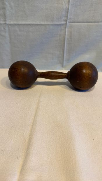 Poids d’haltère en bois vintage
