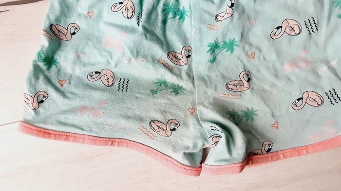 Vêtement fille short turquoise flamand rose Orchestra 4 ans - photo numéro 4