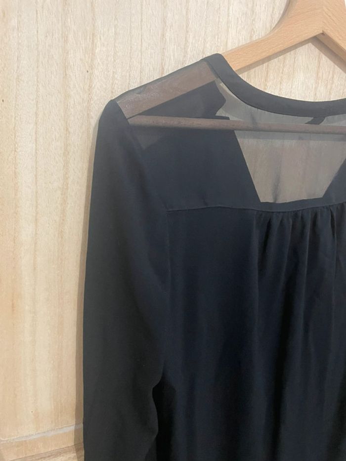 Blouse noire uni manches longues dentelle taille S - photo numéro 10