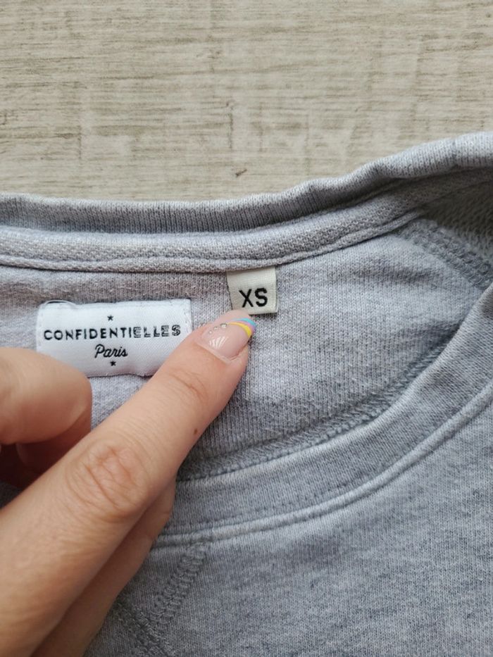 Sweat gris - Confidentielles - taille XS - photo numéro 3