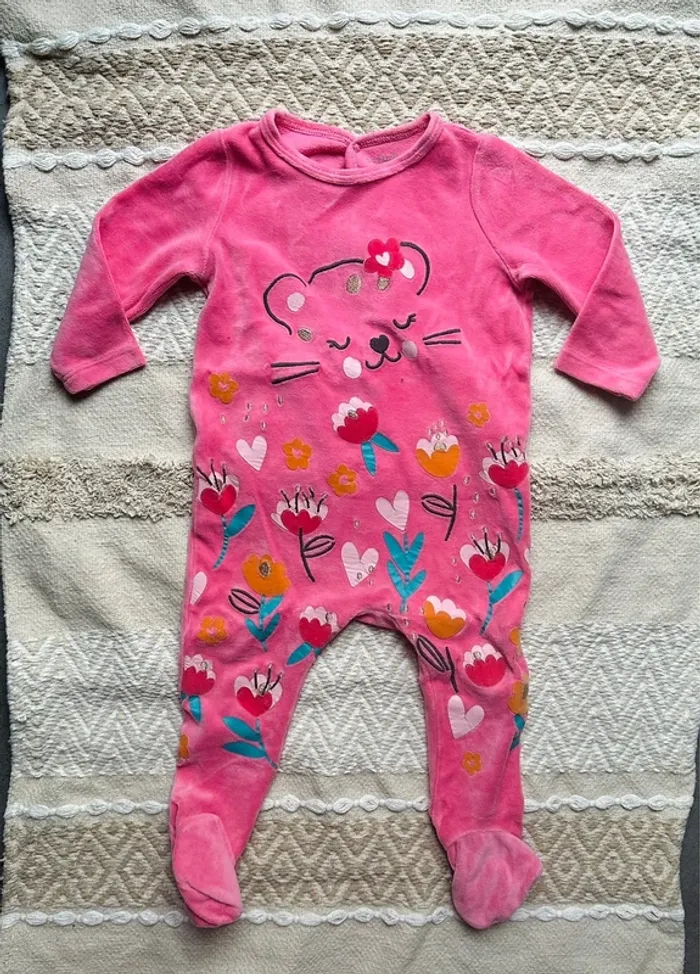 Pyjama velours DPAM fuschia 18M - photo numéro 3
