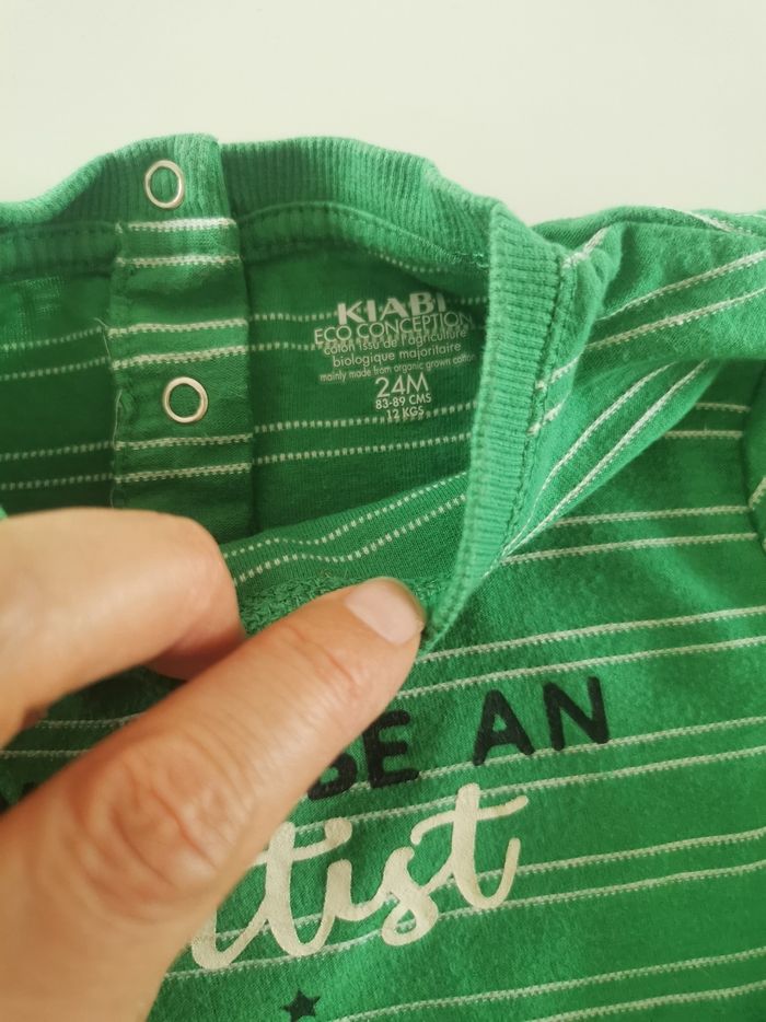 Lot de 2 t-shirts manches longues bébé garçon 24mois kiabi tbe - photo numéro 3