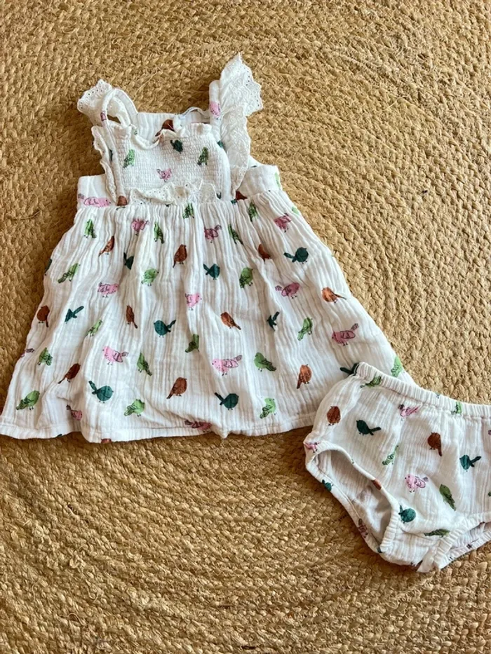 Robe gaze de coton et bloomer Bout’chou