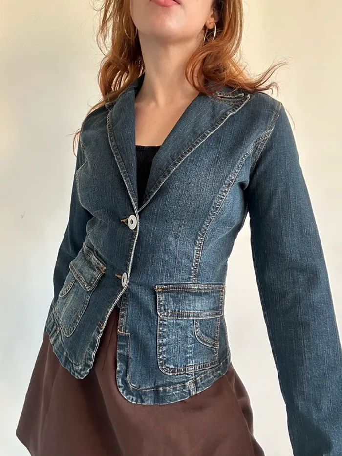 Veste en jean y2k vintage années 2000 taille S - photo numéro 4