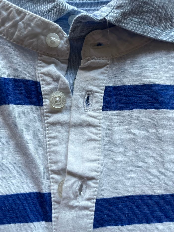 Polo chemise 2 en 1 blanc et bleu - photo numéro 4