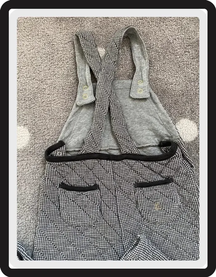Petit Bateau Salopette Pied de Poule Taille 24 mois/86 cm - photo numéro 4
