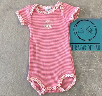 Body rayé rose - 3 mois