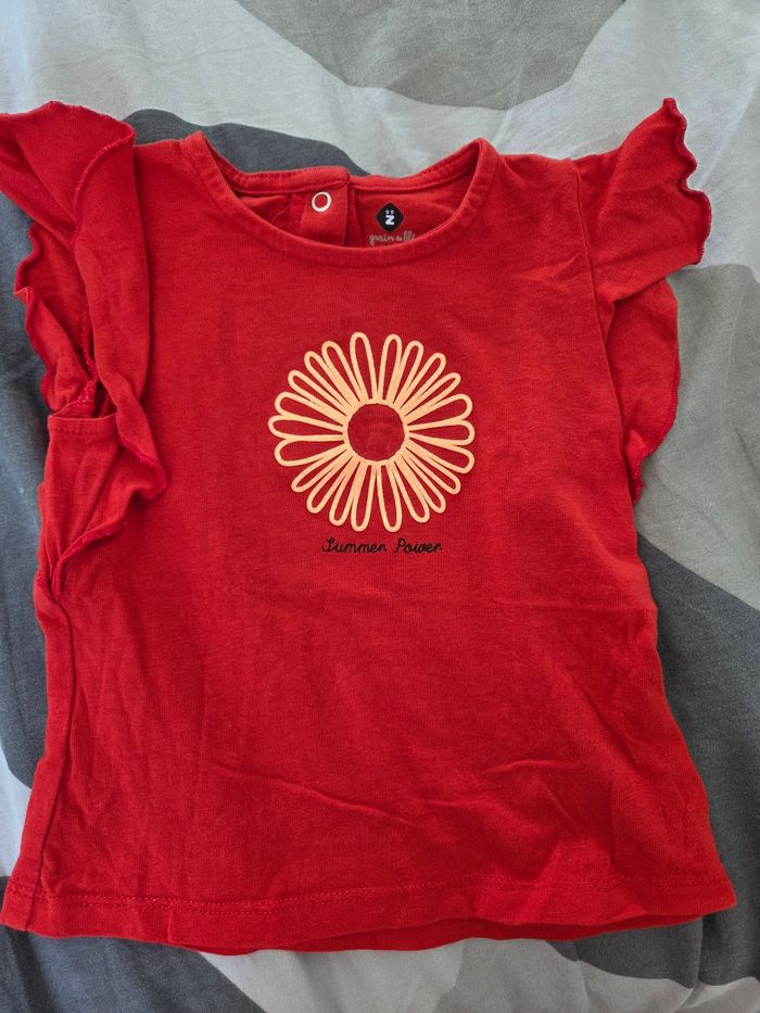 Lot tee-shirt été bébé fille 9 mois - photo numéro 5